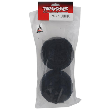 TRA6774, Traxxas Talon EXT 2.8" Pre-Mounted Tires w/RXT Wheels (2) (Black) (2wd Electric Rear)