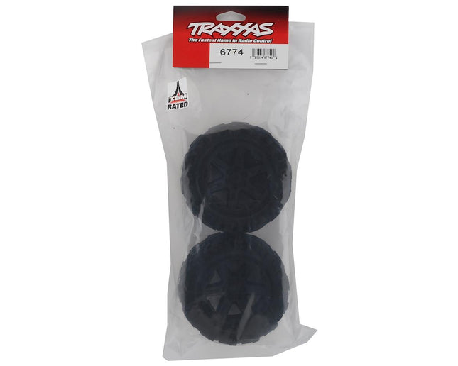 TRA6774, Traxxas Talon EXT 2.8" Pre-Mounted Tires w/RXT Wheels (2) (Black) (2wd Electric Rear)
