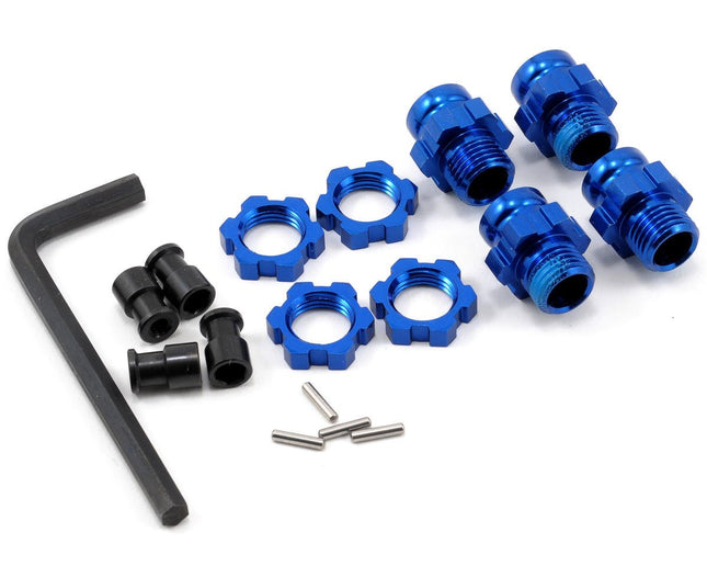 TRA6856X, Traxxas Aluminum 17mm Wheel Adapter Set (Blue) (4)
