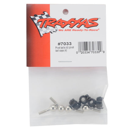 TRA7033, Traxxas Pivot Balls w/Pivot Ball Caps (4)