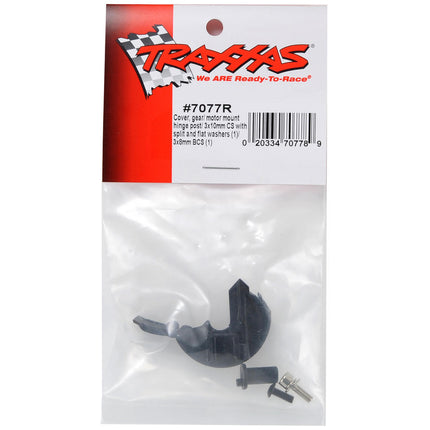 TRA7077R, Traxxas Gear Cover w/Motor Mount Hinge Post