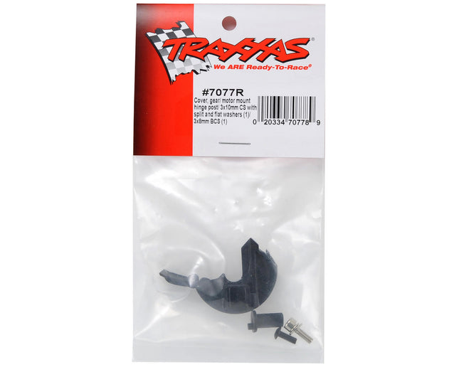 TRA7077R, Traxxas Gear Cover w/Motor Mount Hinge Post