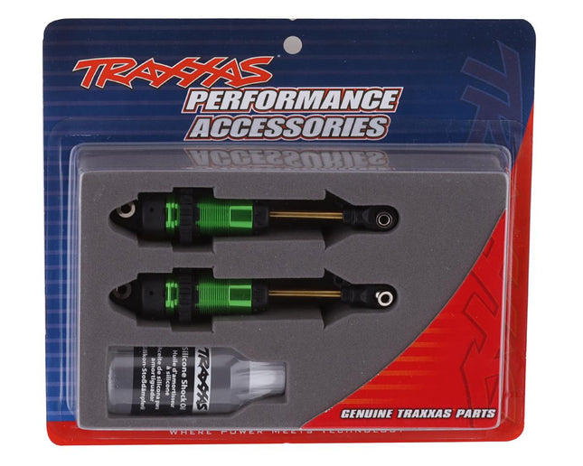 TRA7461G, Traxxas Complete GTR Long Shocks w/Ti-Nitride Shafts (Green) (2)
