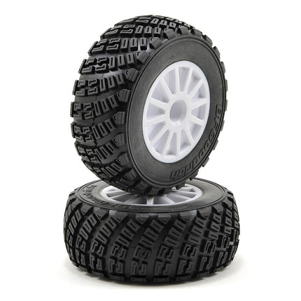 TRA7473R, Traxxas Rally Tire w/Rally Wheel (2) (White) (S1)