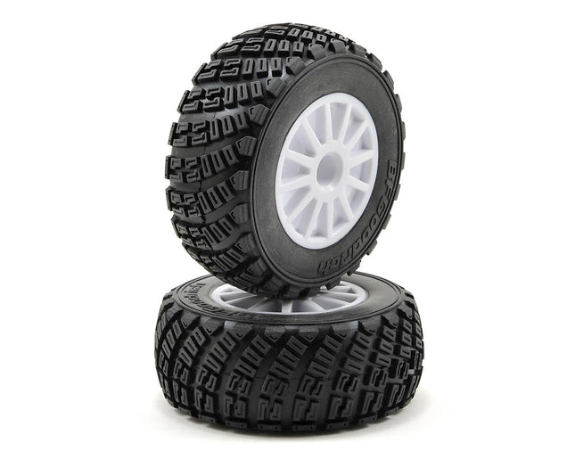 TRA7473R, Traxxas Rally Tire w/Rally Wheel (2) (White) (S1)