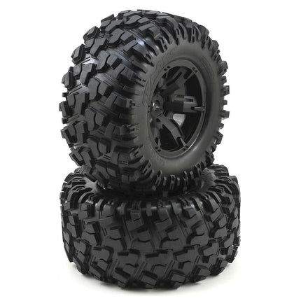 TRA7772X, Traxxas XRT/X-Maxx Pre-Mounted Tires & Wheels (Black) (2) (8S Rated)