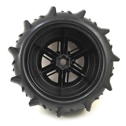 TRA7773, Traxxas X-Maxx Pre-Mounted Paddle Tires & Wheels (2) (Black)