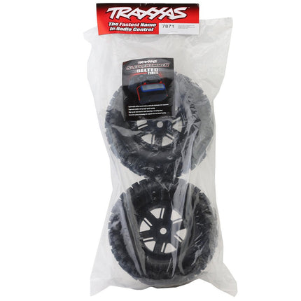 TRA7871, Traxxas X-Maxx Ultimate Black Wheels, Sledgehammer Belted Tires