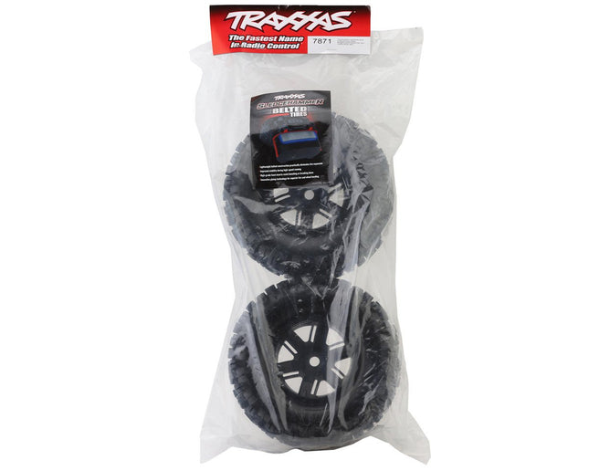 TRA7871, Traxxas X-Maxx Ultimate Black Wheels, Sledgehammer Belted Tires