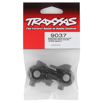 TRA9037, Traxxas Hoss/Rustler/Slash 4x4 Extreme Heavy Duty Steering Blocks (Black) (2)