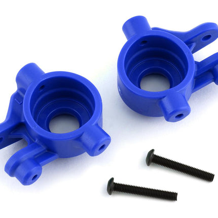 TRA9037X, Traxxas Hoss/Rustler/Slash 4x4 Extreme Heavy Duty Steering Blocks (Blue) (2)