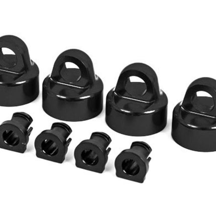 TRA9664A, Traxxas Sledge Aluminum Gt-Maxx Shock Caps (Black) (4)