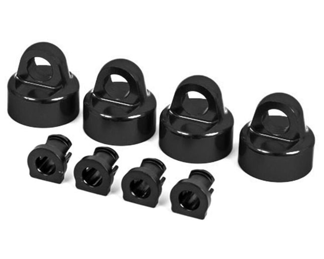 TRA9664A, Traxxas Sledge Aluminum Gt-Maxx Shock Caps (Black) (4)