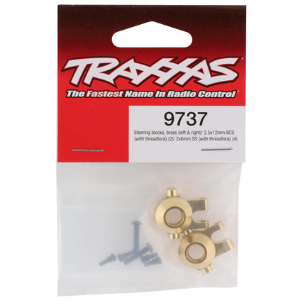 TRA9737, Traxxas Steering Blocks Brass L/R/2.5X12mm BCS