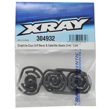 XRA304932, XRAY Graphite Gear Differential Bevel & Satellite Gear Set (Low)