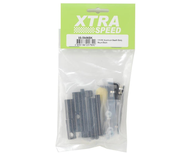 XTA-XS-59496BK, Xtra Speed 1/10 RC Aluminum Stealth Body Mount (Black)