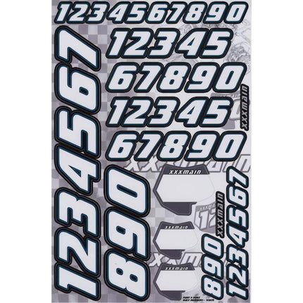 XXXN002, XXX Main Decals Race Number White