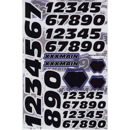 XXXN004, XXX Main N004 Decals Moto Number Black