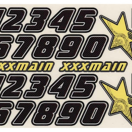 XXXS036, XXX Main S036 Decals Carbon Sticker Sheet Numbers