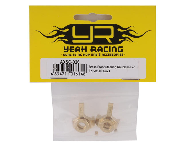 YEA-AXSC-026, Yeah Racing SCX24 Brass Front Steering Knuckles (2) (7g)