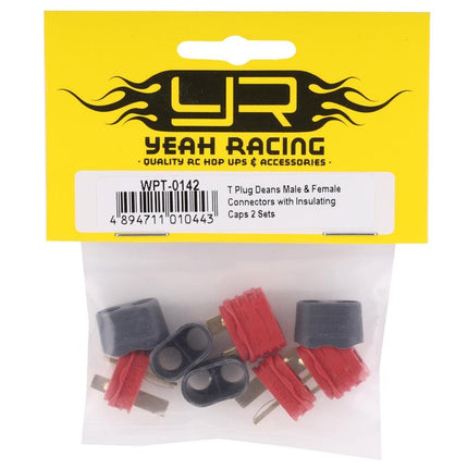 YEA-WPT-0142, Yeah Racing T-Style Connector w/Insulating Caps (2 Male/2 Female)