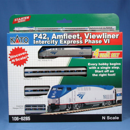 KAT1066285DCC, N GE P42 AMFLEET PHVI SET with Pre-Installed DCC onboard!