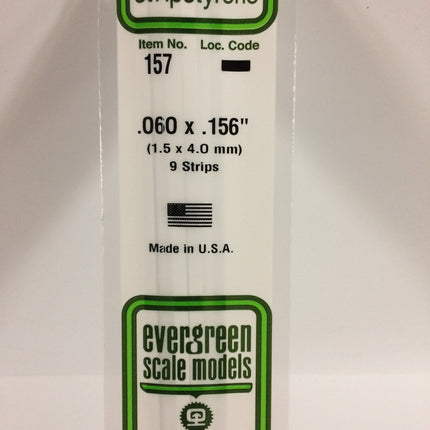 EVERGREEN, EVG-157, .060 x .156 Strips (9)