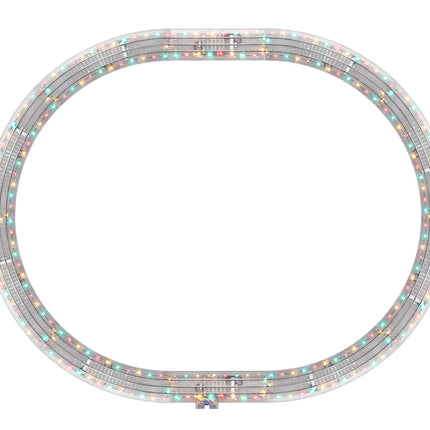 LNL2025080, Lionel Lighted Christmas FasTrack Electric O Gauge, Illuminated 40" x 50" Oval Track Pack