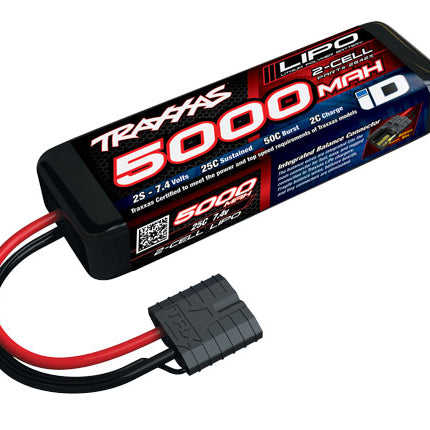 TRA2842X, Traxxas 2S "Power Cell" 25C Lipo Battery w/iD Traxxas Connector (7.4V/5000mAh)
