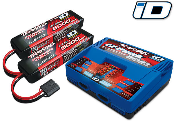 TRA2990, Traxxas EZ-Peak 3S "Completer Pack" Dual Battery Charger w/Two Power Cell Batteries (5000mAh)