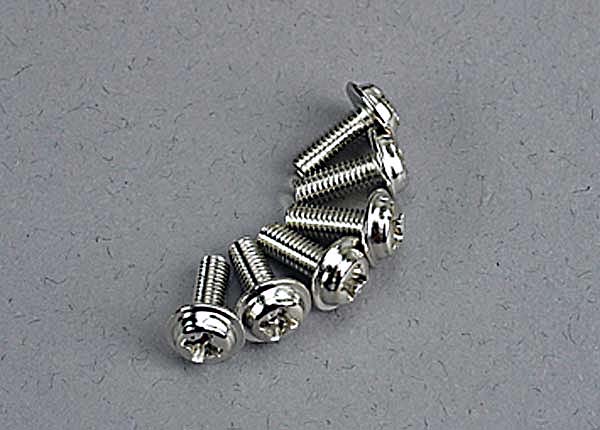  TRA3185, Traxxas, SCREWS WASHERHEAD 3X8MM (6) 