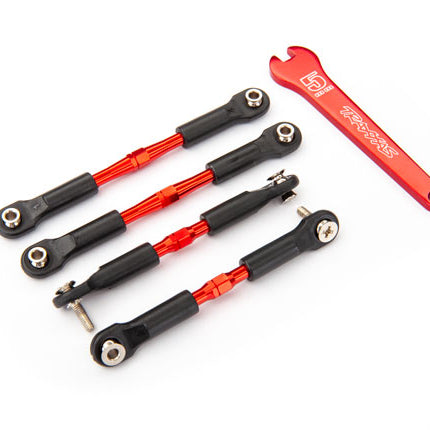TRA3741X, Traxxas Aluminum Turnbuckle Camber Link Set (Red) (4)