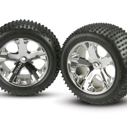 TRA3770, Traxxas Alias Rear Tires w/All-Star Wheels (2) (Chrome) (Standard)