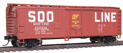 Walthers Mainline 40' Plug-Door Boxcar - Ready to Run -- Soo Line #137712 (Boxcar Red, Billboard Squared Lettering)