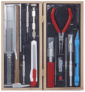 Excel Hobby Blades Corp. Deluxe Railroad Tool Set with Wooden Storage Box
