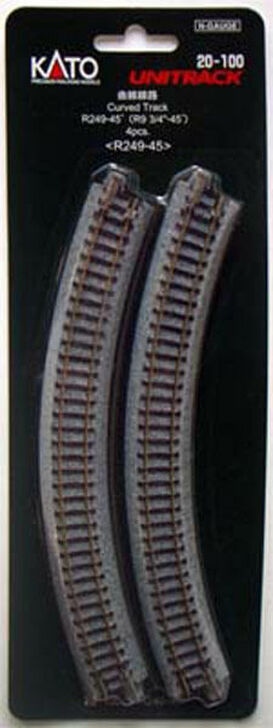 Curved Roadbed Track Section - Unitrack -- 45-Degree, 9-3/4" 249mm Radius