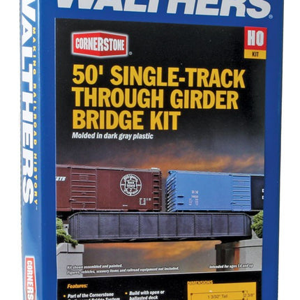 Walthers Cornerstone 50' Single-Track Railroad Through Girder Bridge -- Kit