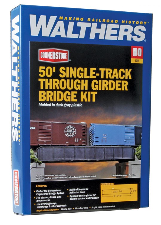Walthers Cornerstone 50' Single-Track Railroad Through Girder Bridge -- Kit