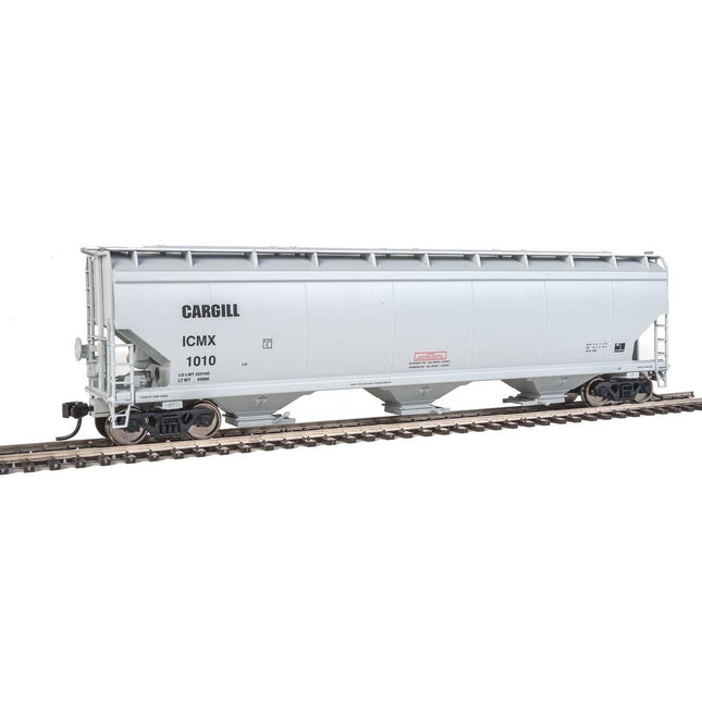 Walthers Mainline 60' NSC 5150 3-Bay Covered Hopper - Ready to Run -- Illinois Cereal Mills Cargill ICMX #1010 (gray, black)
