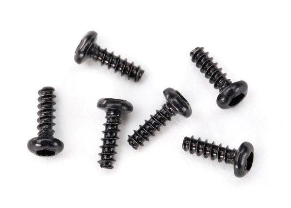 TRA6644, Screws, 1.6x5mm button-head, self-tapping (hex drive) (6)