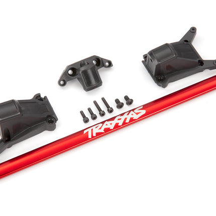 TRA6730R, Chassis brace kit, red (fits Rustler® 4X4 or Slash 4X4 models equipped with Low-CG chassis)
