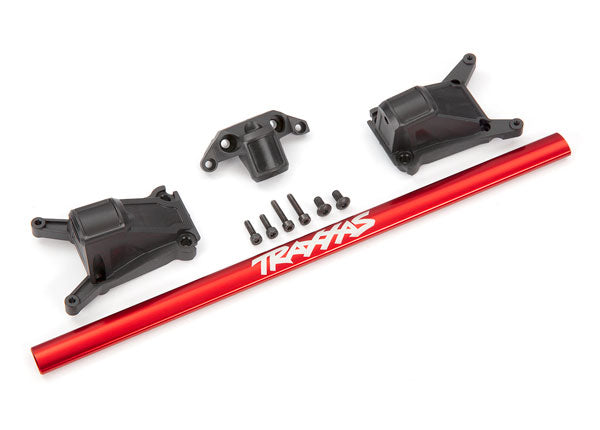TRA6730R, Chassis brace kit, red (fits Rustler® 4X4 or Slash 4X4 models equipped with Low-CG chassis)