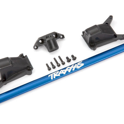 TRA6730X, Chassis brace kit, blue (fits Rustler® 4X4 or Slash 4X4 models equipped with Low-CG chassis)
