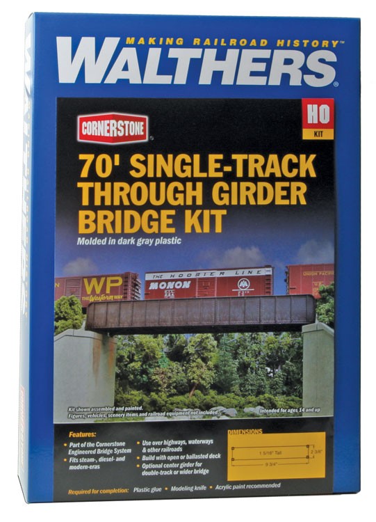Walthers Cornerstone 70' Single-Track Railroad Through Girder Bridge -- Kit
