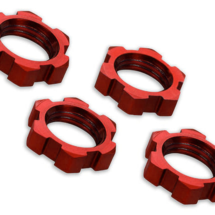 TRA7758R, WHEEL NUTS 17MM SERRATED RED