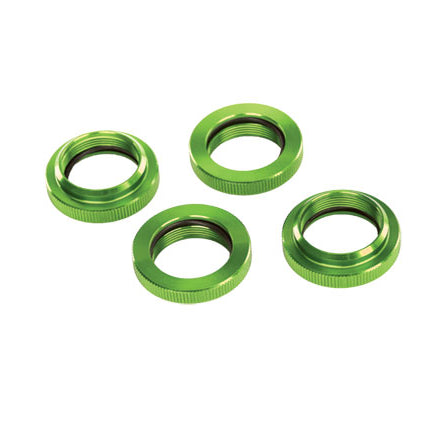 7767G - Spring retainer (adjuster), green-anodized aluminum, GTX shocks (4) (assembled with o-ring)