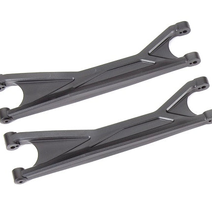 TRA7892, Suspension arms, upper, black (left or right, front or rear) (2) (for use with #7895 X-Maxx® WideMaxx® suspension kit)