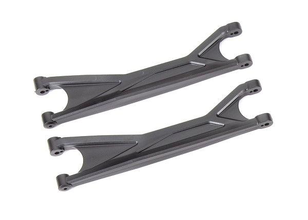 TRA7892, Suspension arms, upper, black (left or right, front or rear) (2) (for use with #7895 X-Maxx® WideMaxx® suspension kit)