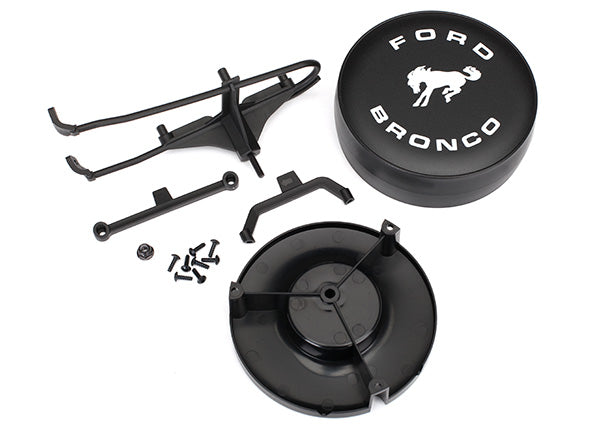 TRA8074, Traxxas Spare Tire Mount & Cover (Ford Bronco)