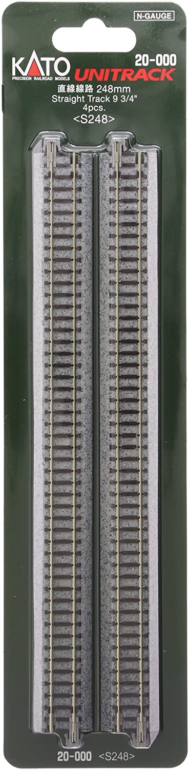KAT20000, Kato 20-000 N Scale 248mm 9-3/4" Straight (4) - Caloosa Trains And Hobbies